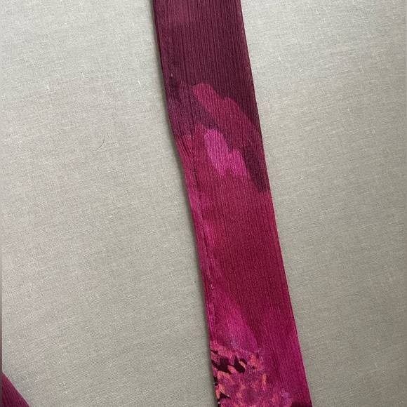 Calvin Klein Faux Wrap V-Neck Magenta Floral Print Long Sleeve Midi Dress 18W - Picture 10 of 10